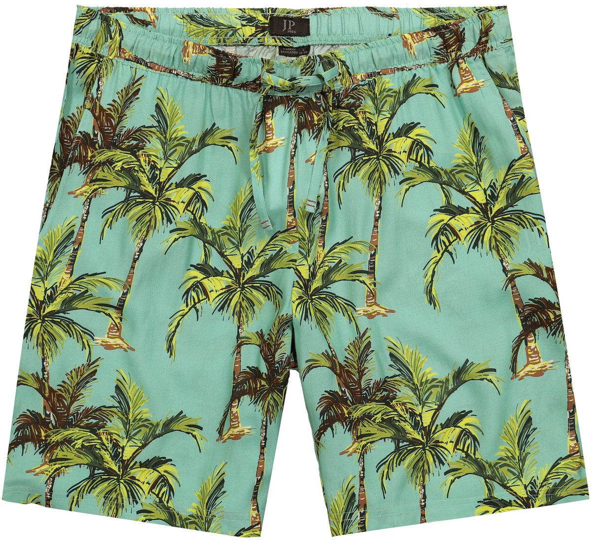 JP 1880 - Heren - bermuda elastische instapband viscose all-overprint tot 8XL - Jadegroen - Maat L