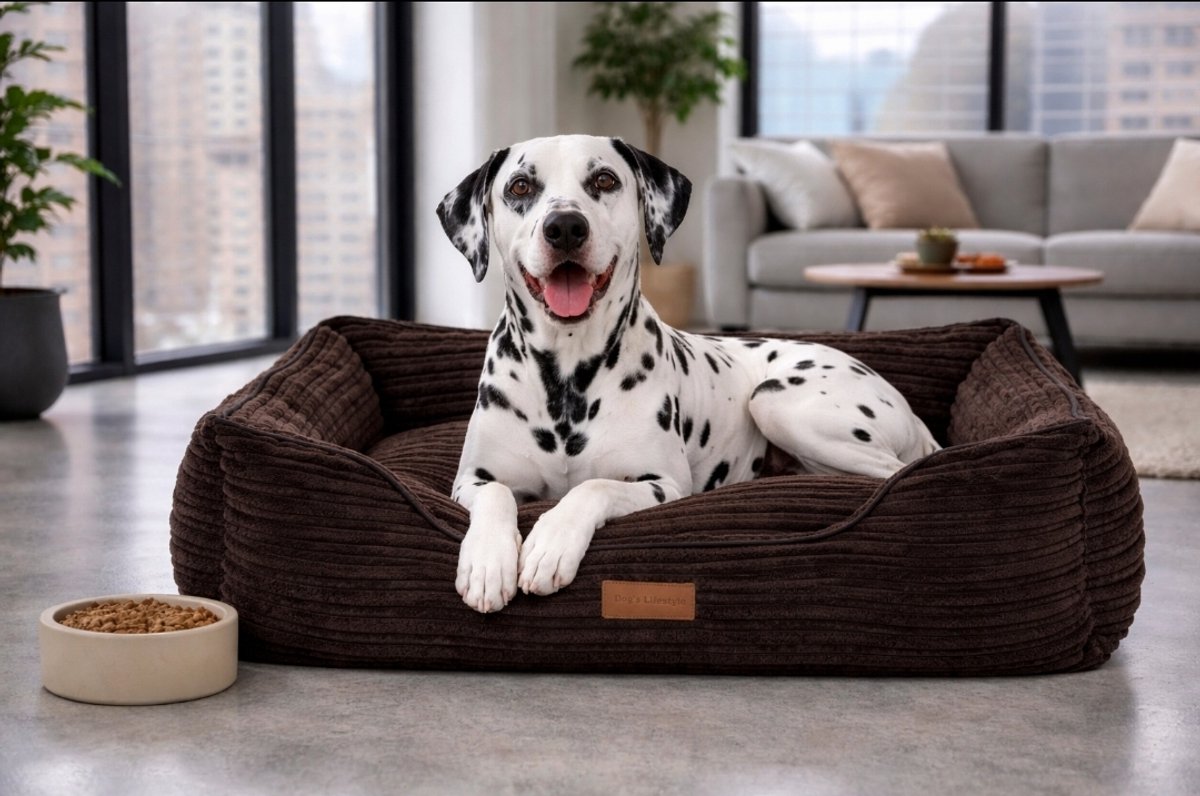 Dog's Lifestyle hondenbed Supersoft Rib Bruin 110cm