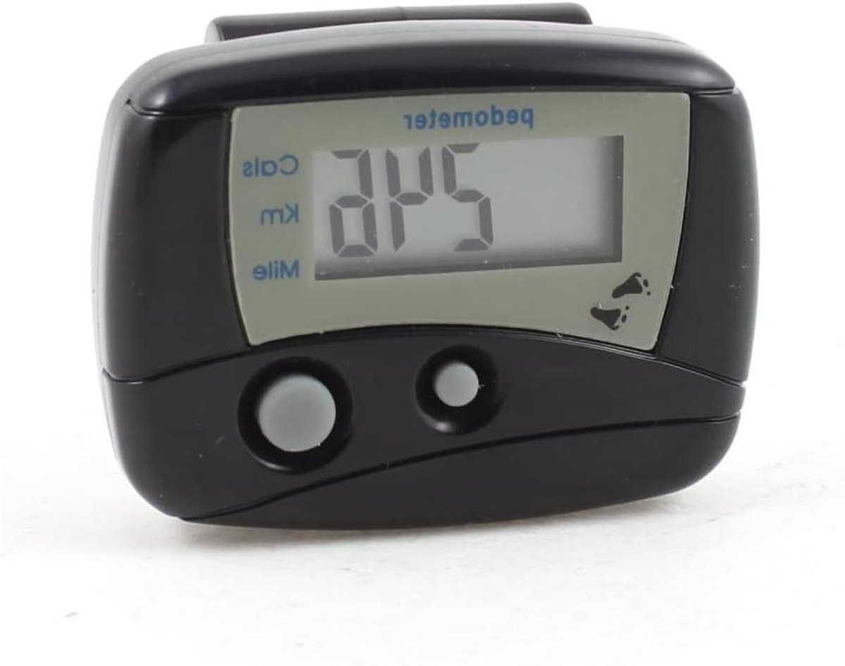 Digitale Stap Teller - Stappenteller Clip - Activiteit Meten - Automatische Uitschakeling - 47 x 35 x 2 cm - Zwart