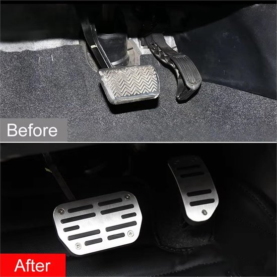 Pedaal Covers - Auto Accessoires - Verbeterde Controle - Aluminium Constructie - 1 x 1 x 1 cm - Zilver — afbeelding 3