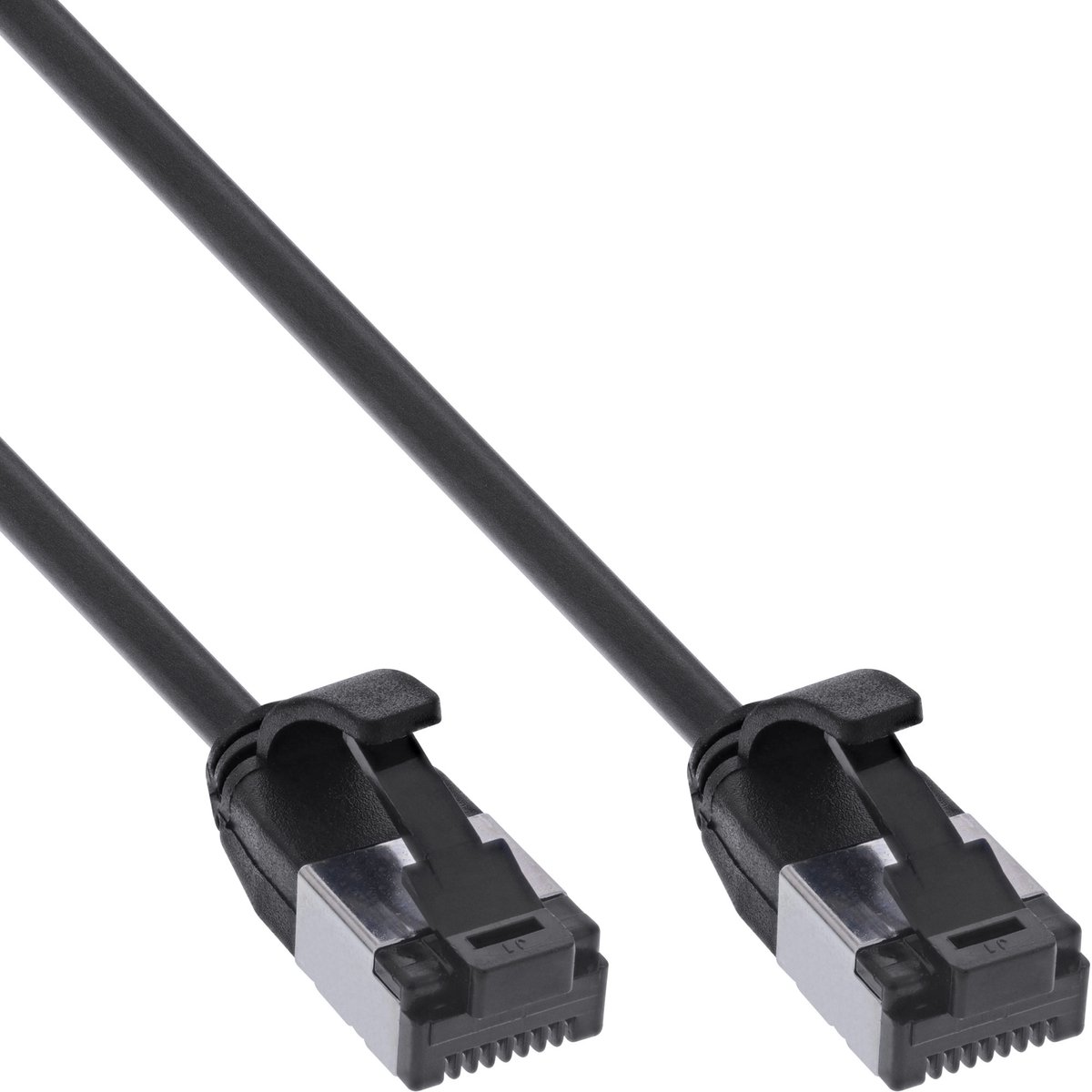 InLine® Patch cable slim, U/FTP, Cat.8.1, TPE halogen-free, black 7.5m