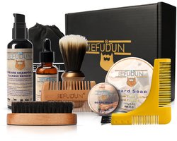 Baardgroei Kit XXL (10 delig) - Baard Verzorging Set - Barber Set - Baardshampoo - Baardbalsem - Baardroller