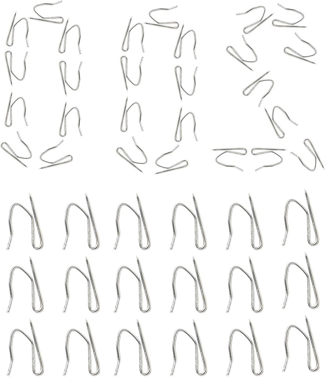 Gordijn Haakjes - Plooi Clips - Gordijnen Ophangen - Roestvrij Metaal - 200 Stuks - Zilverkleurig