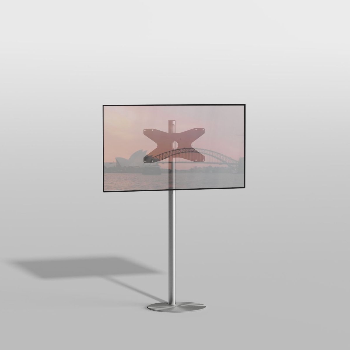 TV vloerstatief Gate 120 Design Tv standaard Trendy geborsteld RVS 19-40” -VESA 400x200