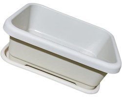 Plantenbak Bak - Kweekbak Zonder Deksel - Planten Kweken - Met Drainage Gat - 39x29x15 cm - Wit
