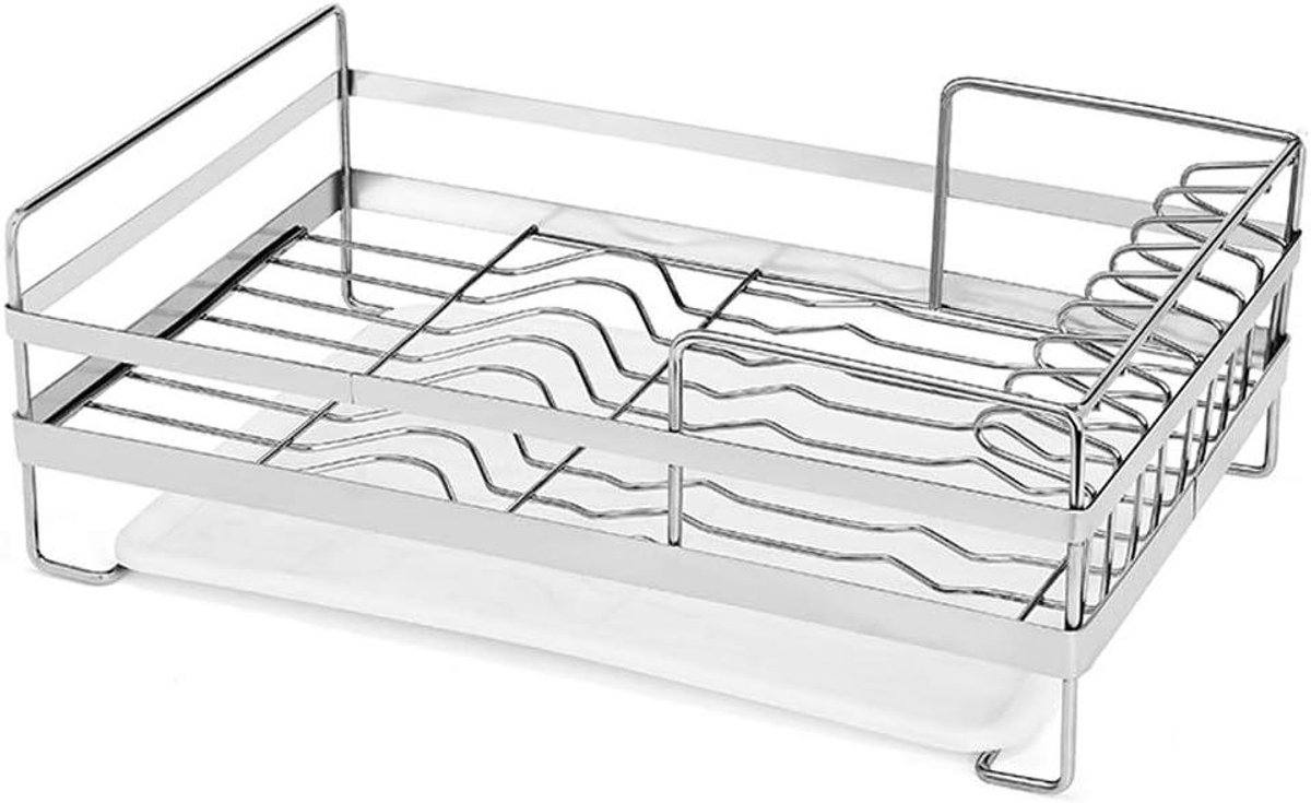 Afwasrek - Drogen Keuken - Keuken Organisatie - 304 Roestvrij Staal - 48x26x18.5cm - Zilver