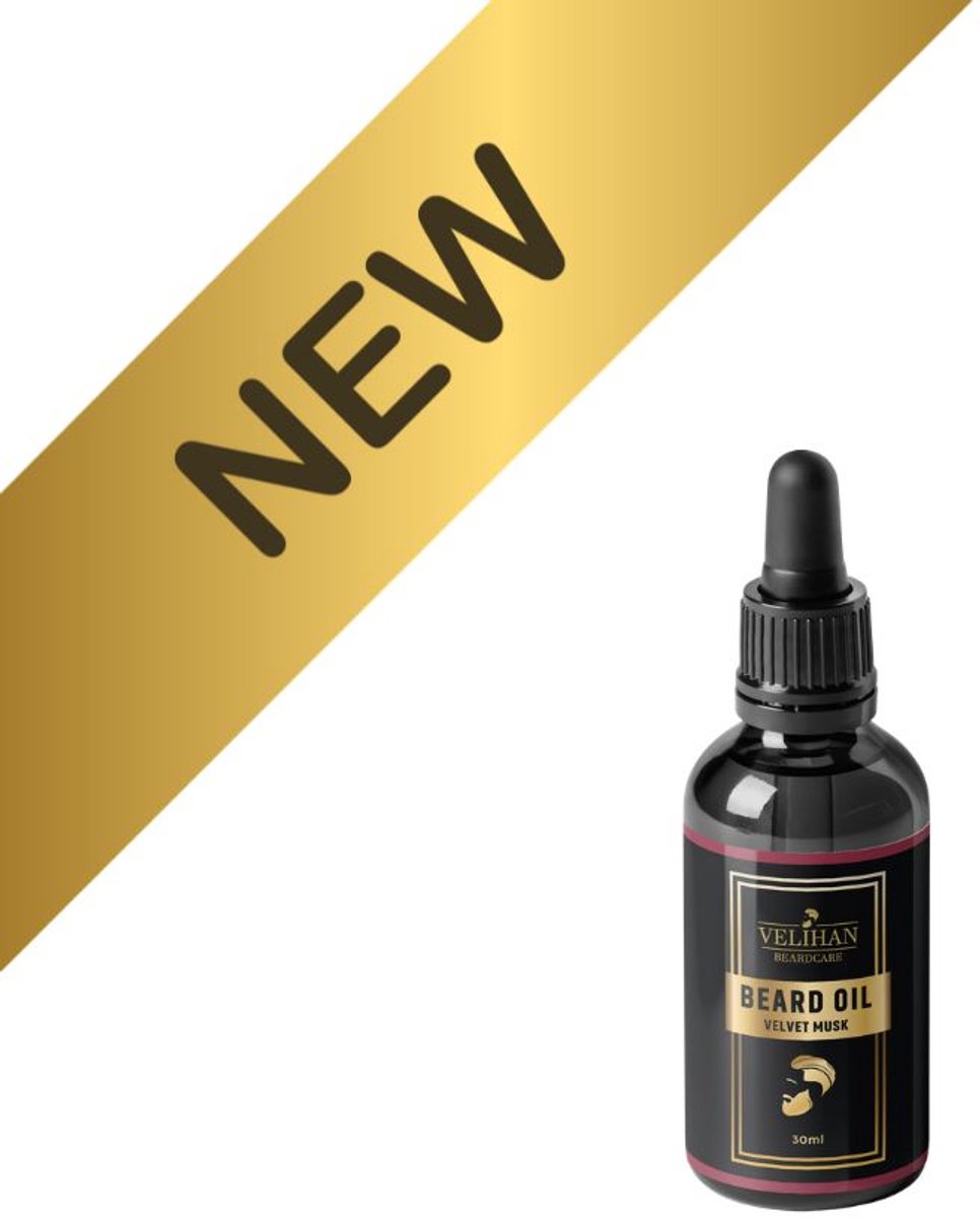 Velihan Beardcare - Baardolie Velvet Musk 30ml - Baardparfum - Baardolie voor baardgroei - Baard olie - Baard verzorging - Baardolie korte Baard - Baardolie lange Baard