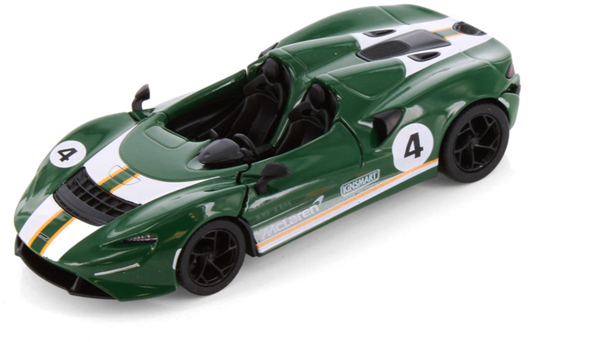 McLaren Elva 12.7 cm Convertible Livery Edition, Pull-back motor Groen - Kinsmart - modelauto op schaal 1/36 model auto - schaalmodel