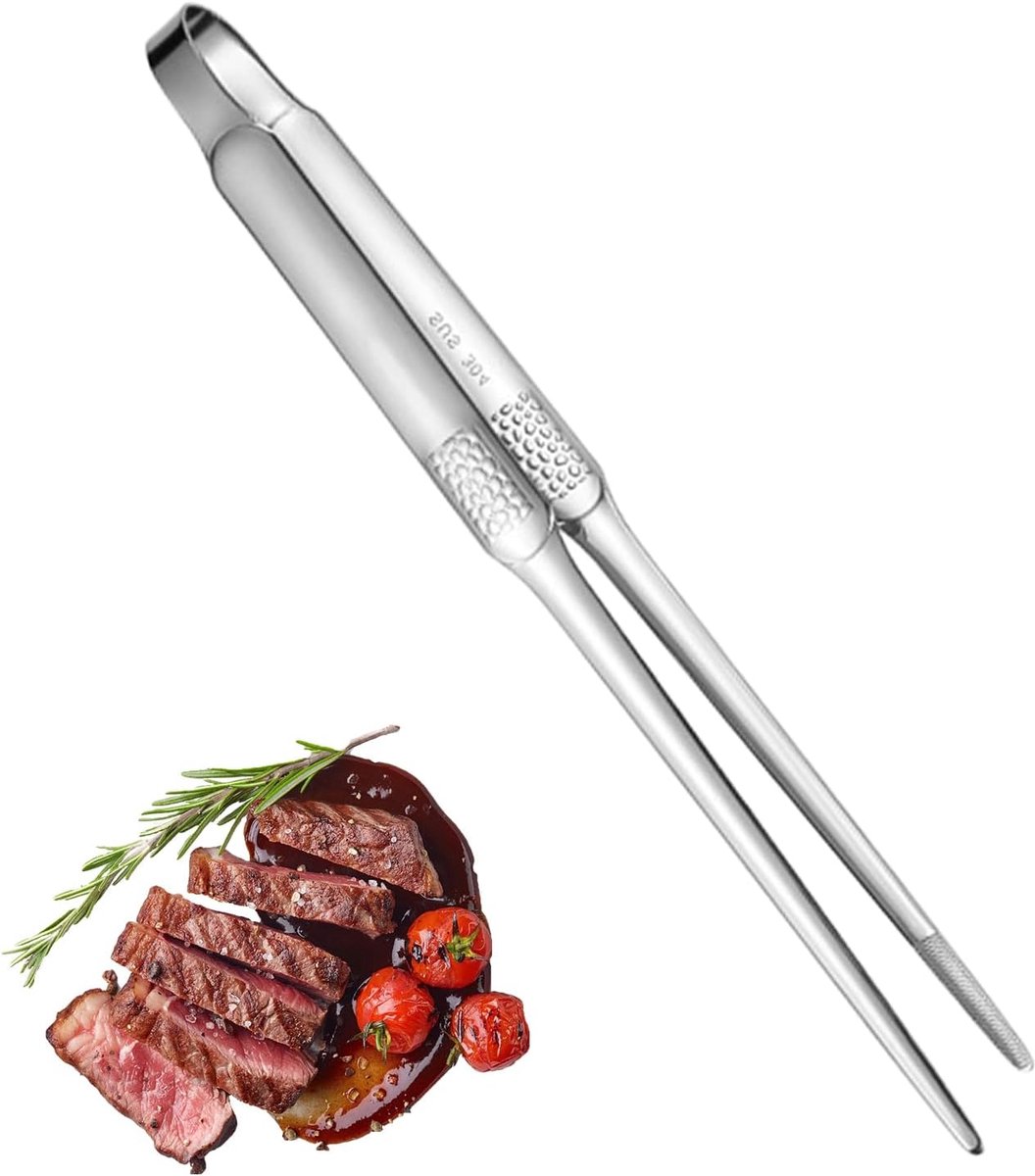 Keukentangen - Barbecuetangen - Barbecue Tang - Serveertang - Saladetang - Keukengerei - Keukengadget - Grilltang - Vleestang - Anti slip - Roestvrij Stalen - Multifunctionele Eettang voor Kamperen, Barbecue en Buffetgebruik