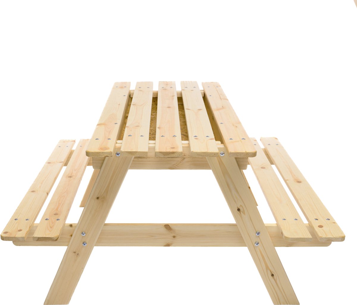 Timbela M010-1 - Kinder Picknicktafel - 90x90xH50 cm - Picknickbank - Onbehandeld