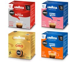 Lavazza A Modo Mio - Qualita Rossa - Qualita Oro - Crema e Gusto Dolce - Crema e Gusto Forte - Proefpakket - 144 (4x36) Koffiecups