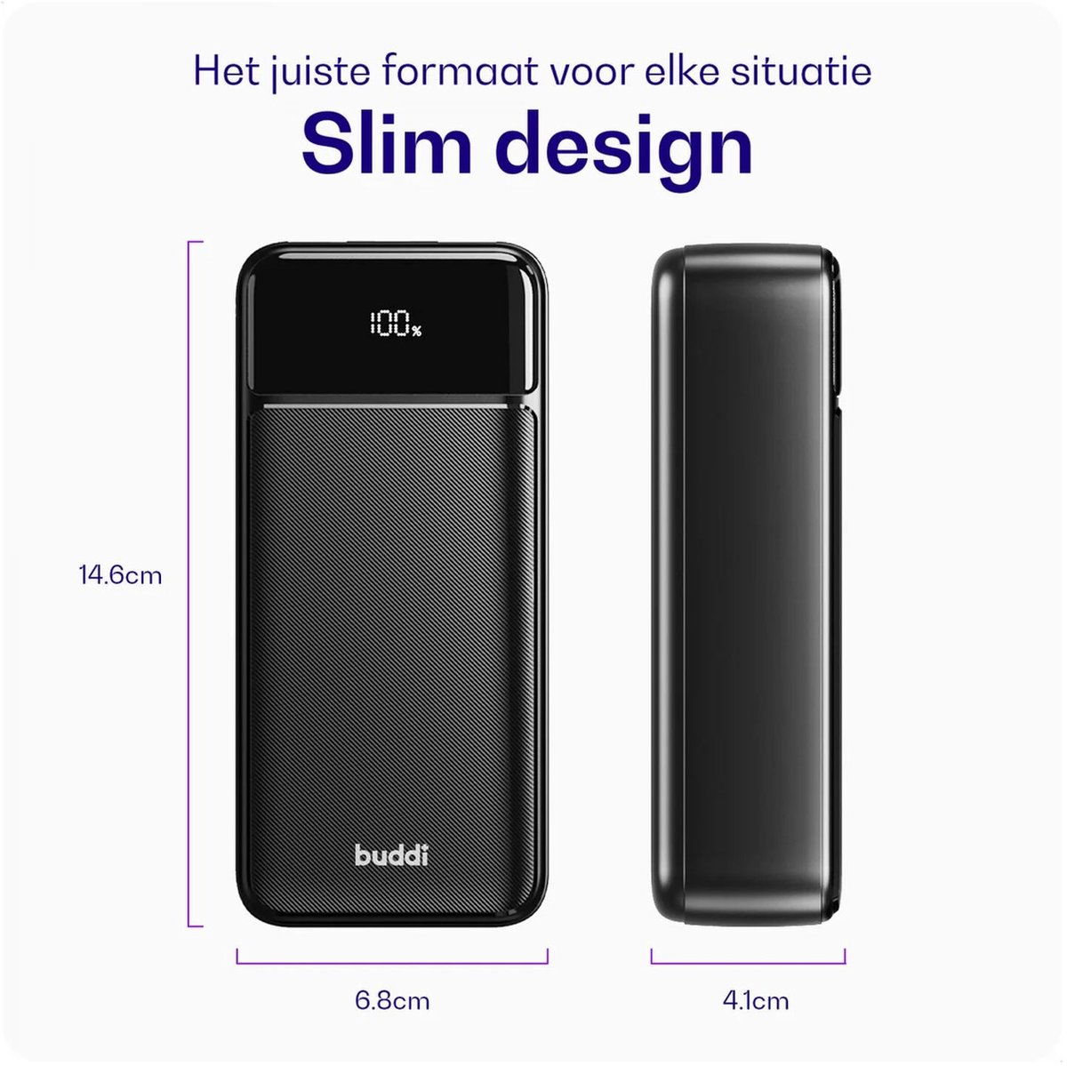 Buddi Boost - Duo Pack 30.000 mAh Powerbank - Reisformaat - LED Display - USB-A - USB-C Snelladen - Universele Draagbare Oplader voor Telefoon & Tablet - Noodpakket - Ideaal voor Handbagage - Zwart — cadeau in Elektronica - foto 2