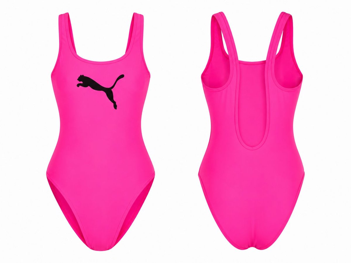 Puma classic swimsuit damesbadpak glowing Roze