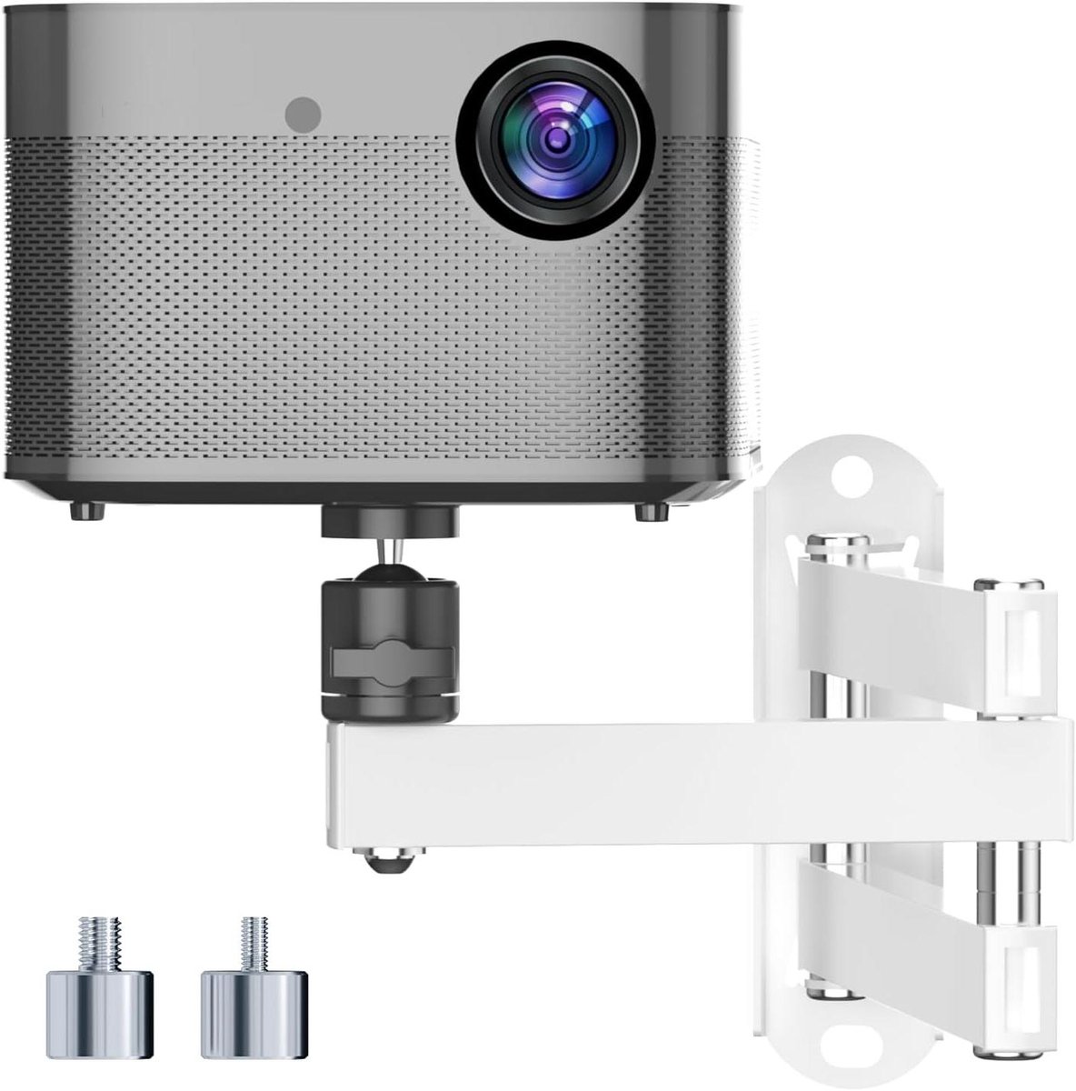 Projector Beugel - Muurbevestiging Projector - Thuisbioscoop Creëren - 360° Draaibaar - Tot 2kg - Wit