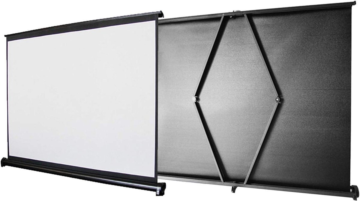 Draagbaar Projectiescherm - Pull Up Scherm - Home Cinema - Stabiele Beugel - 150-inch - Mat Wit