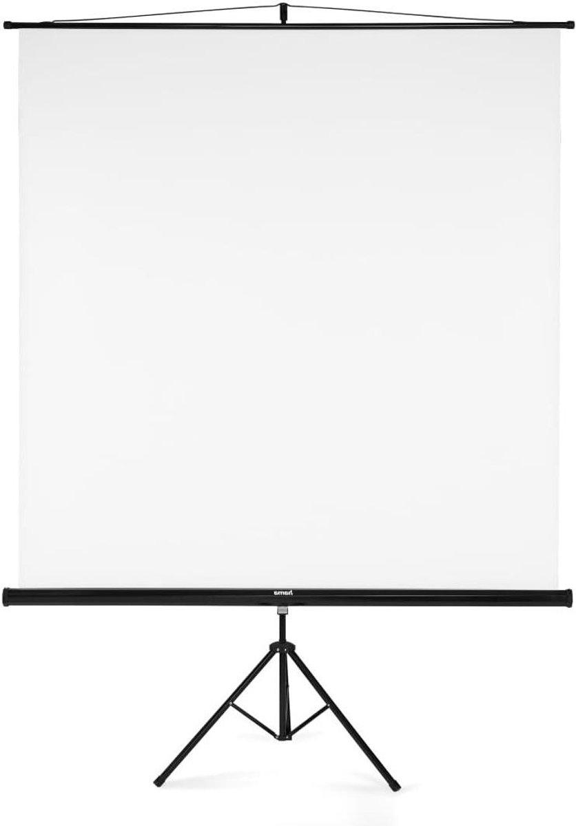 Projectiescherm met standaard - Mobiel scherm - Filmavond thuis - Inklapbaar statief - 180 x 180 cm - Zwart