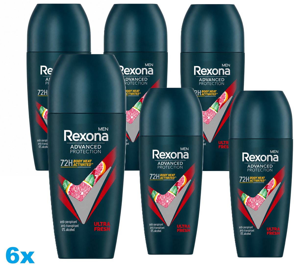 Rexona Men Ultra Fresh Deodorant Roller – 72H Bescherming – 6 x 50ml
