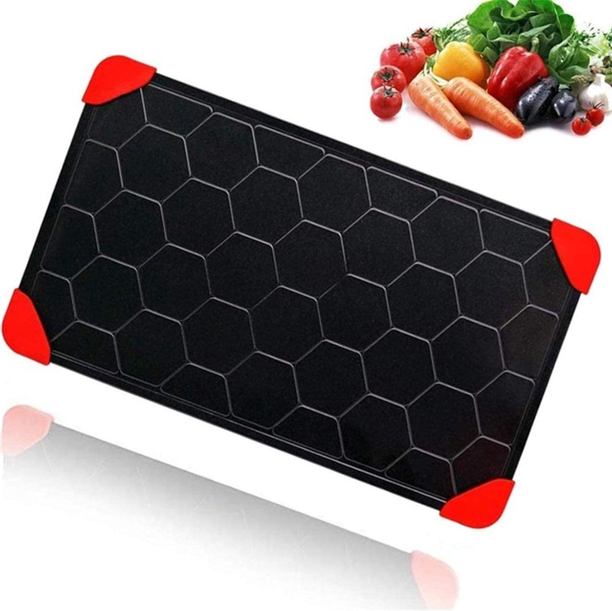 Ontdooiplaat - Keuken lade - Snel voedsel ontdooien - Efficiënt ontdooisysteem - 35x20.5x0.2CM - Zwart