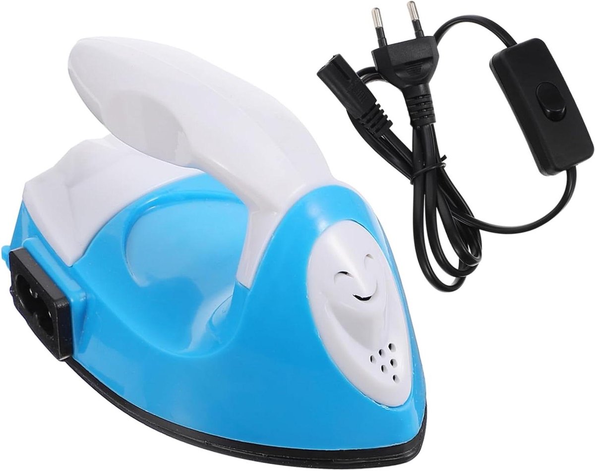 Mini Hittepers - Strijkijzer Machine - Textiel Bedrukken - Snelle Opwarming - 10x6.5 cm - Blauw