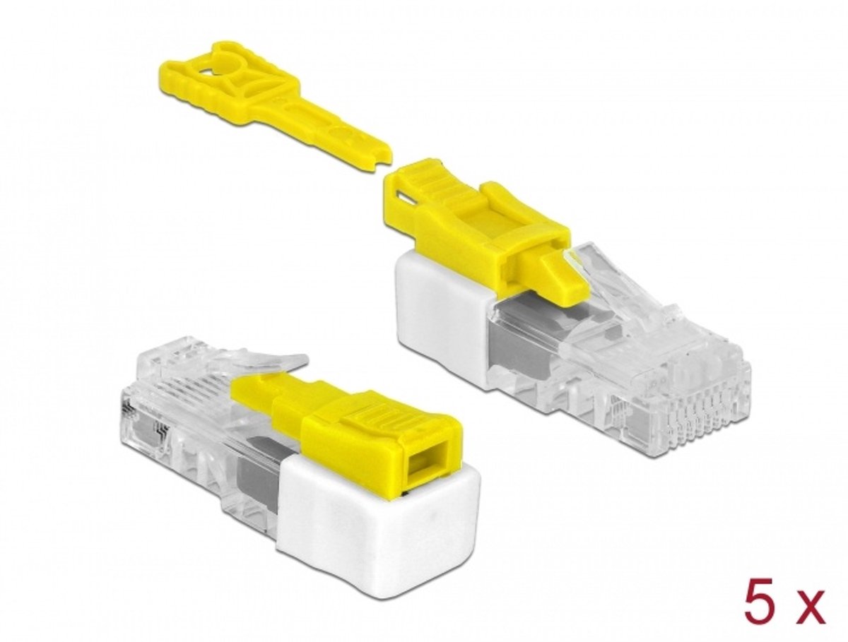 RJ45 poortblokkering 5-delige set batterij