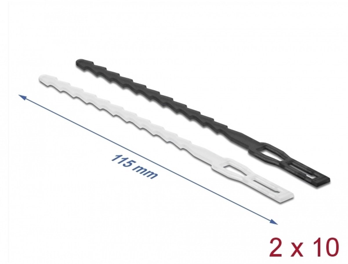Kabelbinding bliksemvormig met bevestiging oogje l 115 x w 4,5 mm herbruikbare 20 stuks