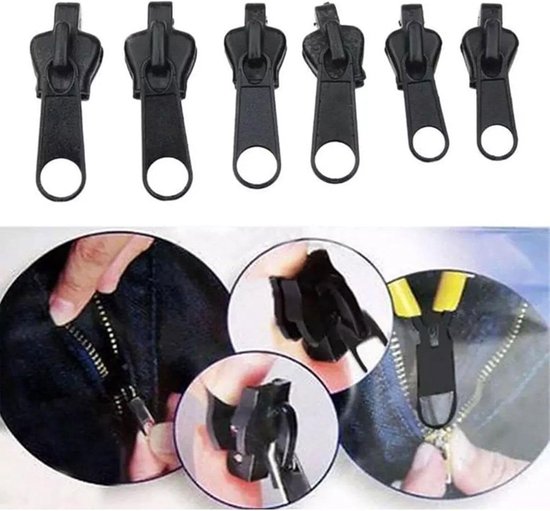 Rits reparatie set - Schuifregelaar vervanging - Bagage herstellen - Zonder naaien - 6 stuks - Zwart — afbeelding 5