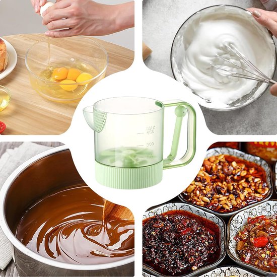 Eieren Mix Beker - Keuken Mengkom - Snel Ingrediënten Mengen - Handmatige Druk Mixer - 18.5x11.5x10.6cm - Groen — afbeelding 5