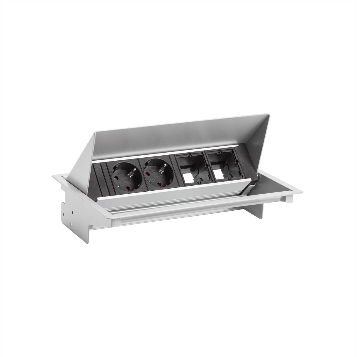 BACHMANN CONEO SET 2x geaard stopcontact 2x ABD, zilver