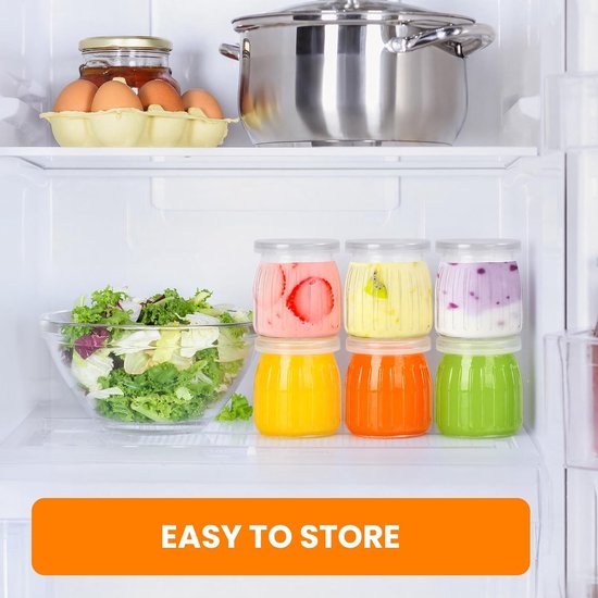 Glazen Yoghurtpotten - Dessert Containers - Lekkere Snacks Maken - Luchtdichte Deksel - 200 ml 12 Stuks - Transparant — afbeelding 4