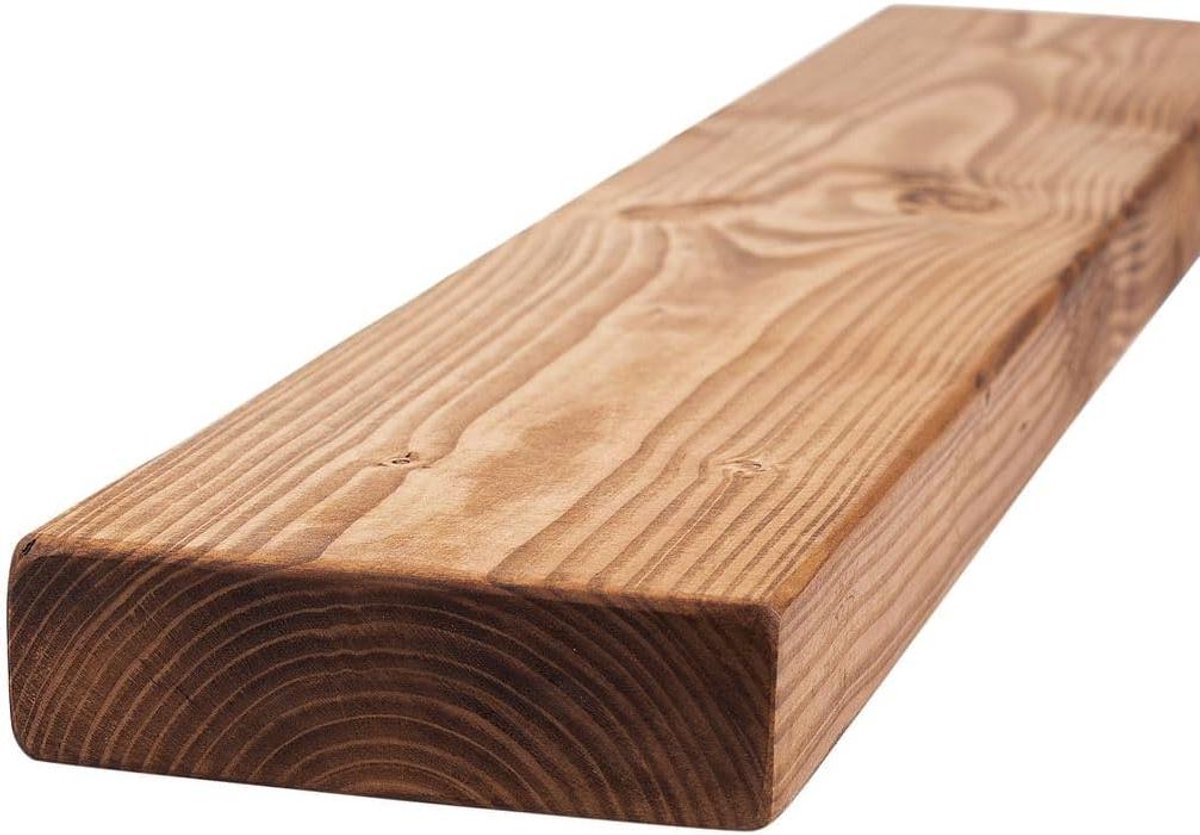 Zwevende Plank - Wandrek Hout - Decoratie Ophangen - Massief Grenenhout - 160 cm - Walnoot