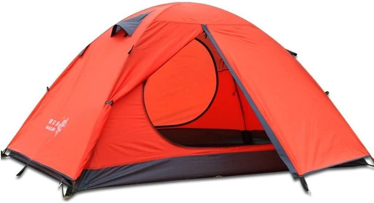 Lichte Wandeltent - Kampeertent 2 persoons - Outdoor avontuur - Waterdicht en winddicht - 2 persoons - Oranje