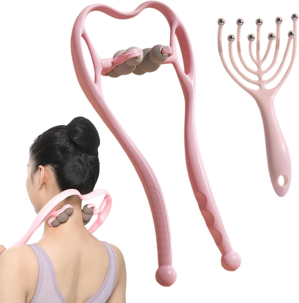 Nek Massager - Schouderrelaxer - Spierontspanning - Zes massageballen - 37 x 18 cm - Zwart