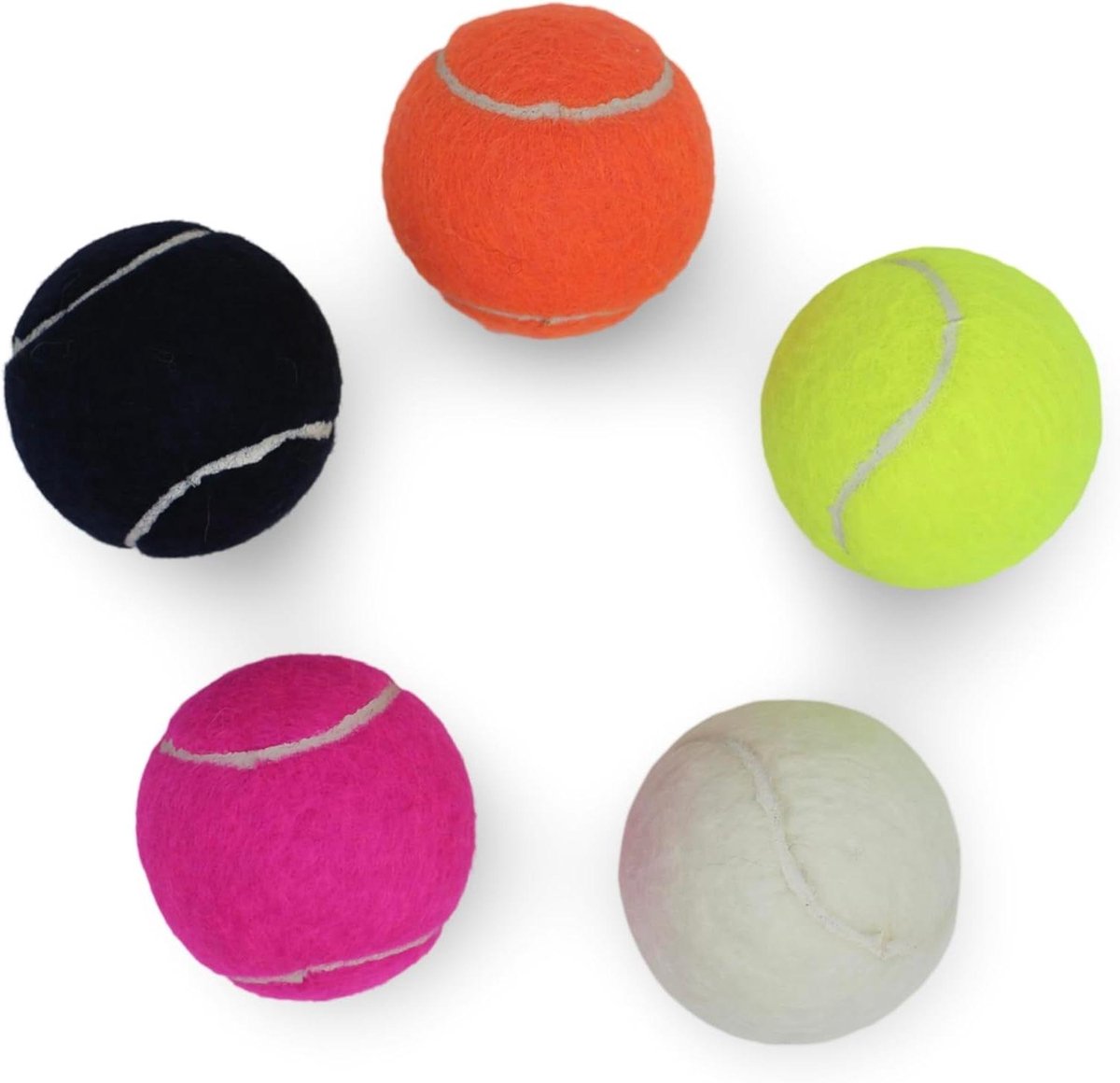 Tennisballen Set - Trainingsballen Bal - Sporten en Spelen - Drukloze Duurzame Ballen - 5 Stuks - Multicolor