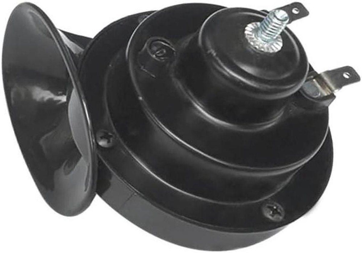 Auto claxon - Luid geluidssignaal - Voertuig waarschuwen - Waterdicht ontwerp - 12 Volt - Zwart