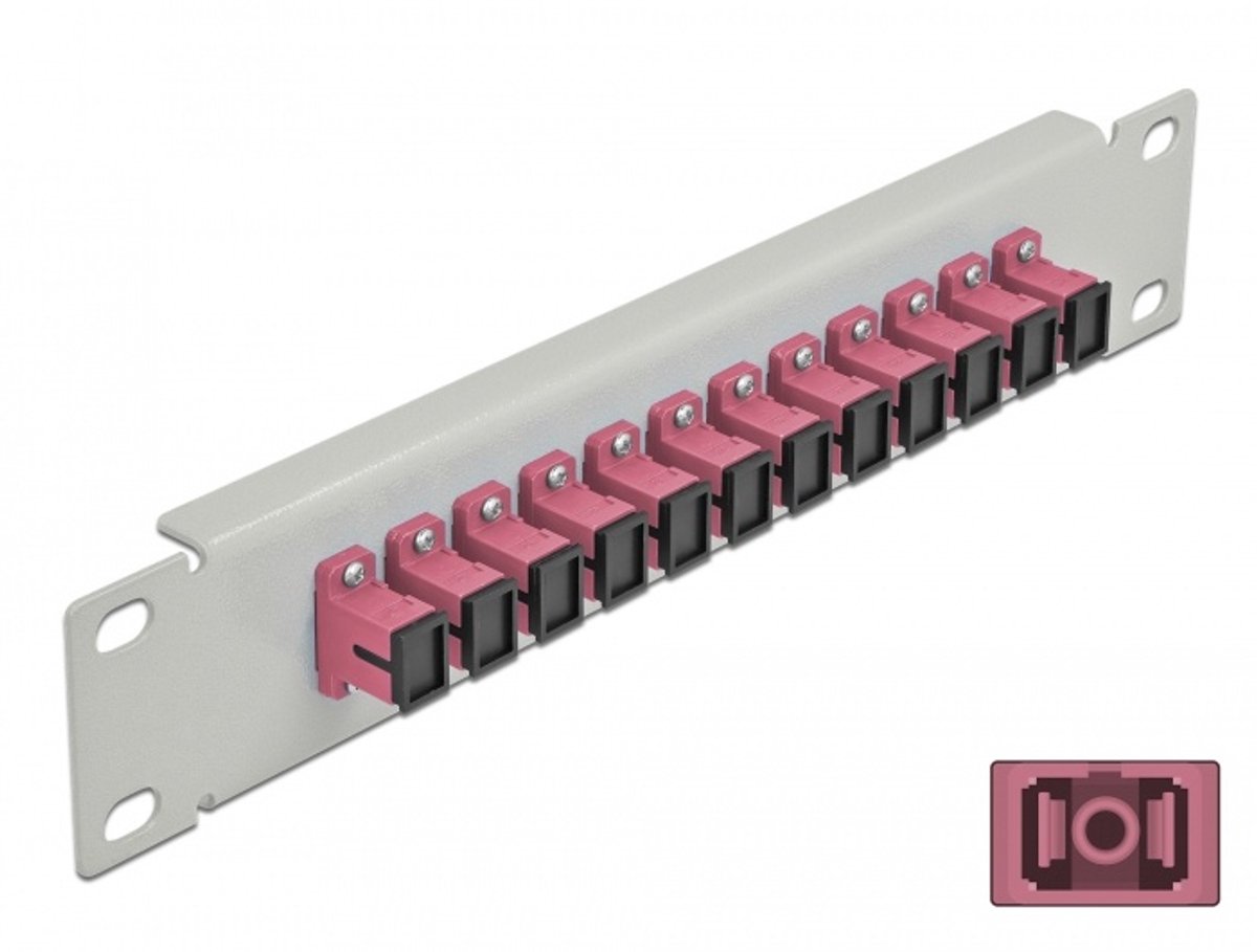 10 inch glasvezel patch panel 12 Poort SC Simplex Violet 1U Gray