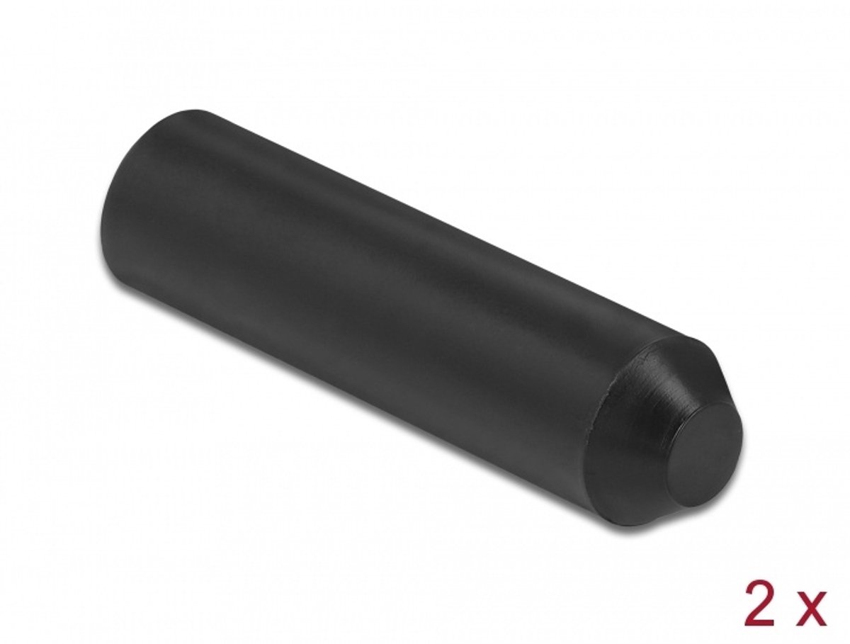 Einddoppen met binnenlijm 70 x 16 mm 2 stuks zwart