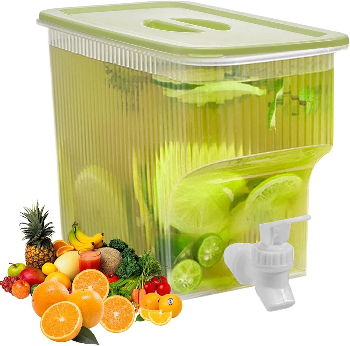 Drankdispenser - Koelkast dispenser - Feestjes organiseren - Grote capaciteit - 39 liter - Groen