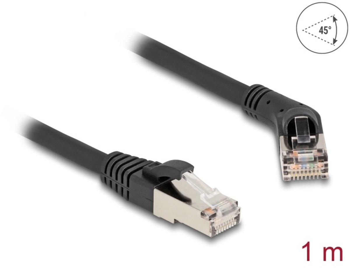DeLOCK 80489 netwerkkabel Zwart 1 m Cat6a S/FTP (S-STP)