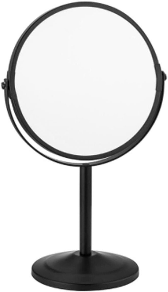 Make-up spiegel - Cosmetische spiegel - Precisie aanbrengen - Dubbelzijdig roterend - Tafelbladmodel - Zwart