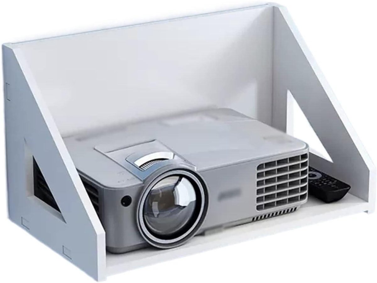Projector Plank - Wandmontage Houder - Media Opslag - Stevige Bevestiging - One Size - Wit