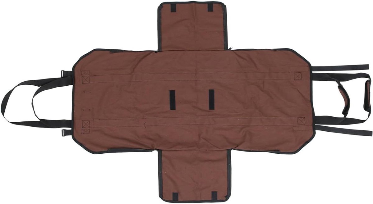 Brandhout Opbergtas - Canvas Tassen - Hout Transport - Grote Inhoud - 40 x 35 cm - Bruin