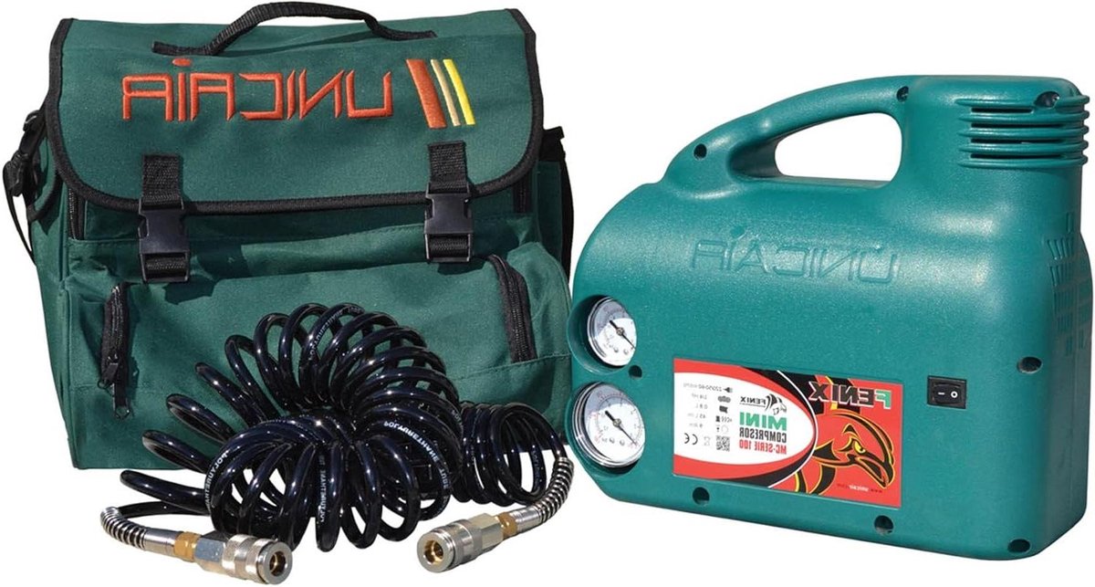 Mini Compressor - Luchtpomp Kit - Mobiel Gebruik - Lichtgewicht Ontwerp - 0.8 Liter Tank - Multicolor