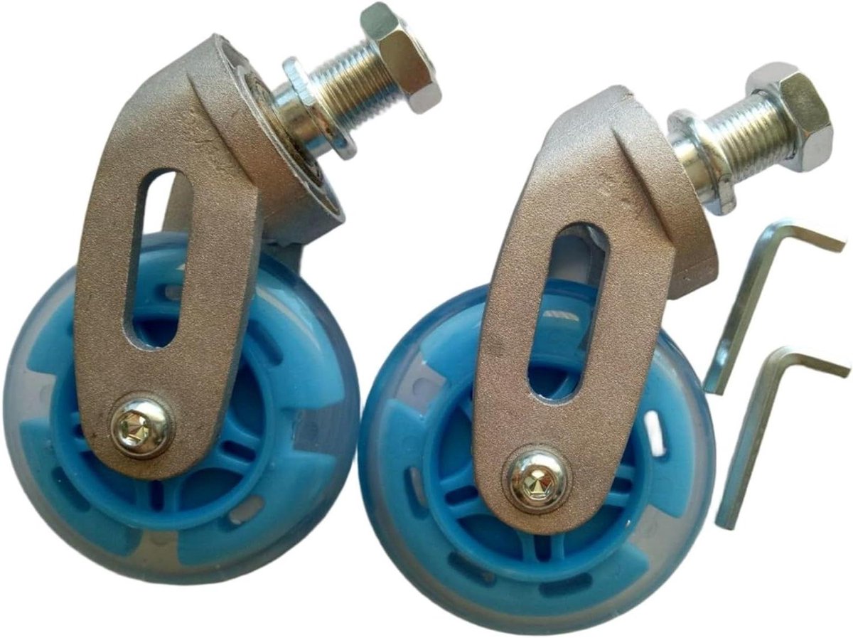 Waveboard Wielen - Casterboard Wielen - Buiten Sporten - Aluminium Beugels - 80mm Diameter - Blauw