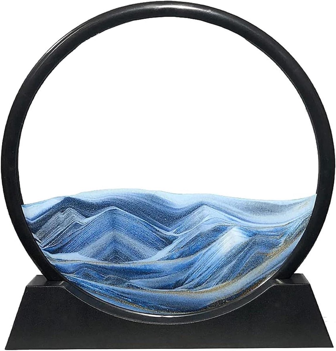 Zandkunst Schilderij - Dynamisch Zand - Ontspannen Kijken - 360 Graden Draaibaar - 30 cm - Blauw