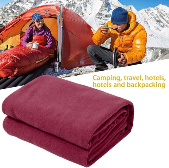 Fleece slaapzak - Slaapzak deken - Kamperen en reizen - Ademend en zacht materiaal - 180 x 75 cm — afbeelding 2