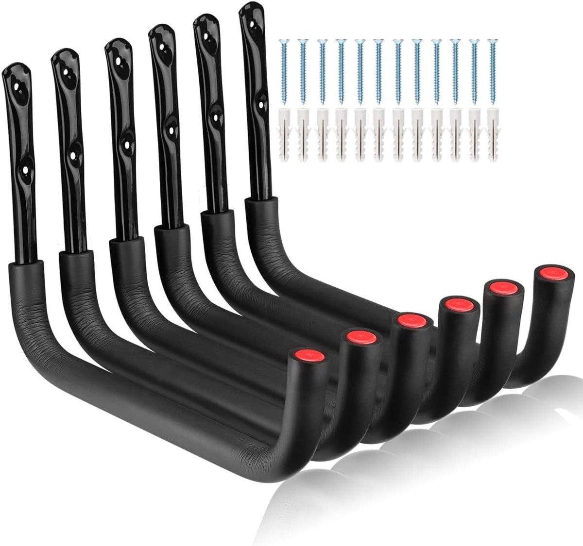 6 Stuks Wandbeugels voor Kajakopslag, 15.6 Inch Canoe Hangers, Stevige Snowboard Rack tot 25kg, Ideaal voor Garage en Tuin