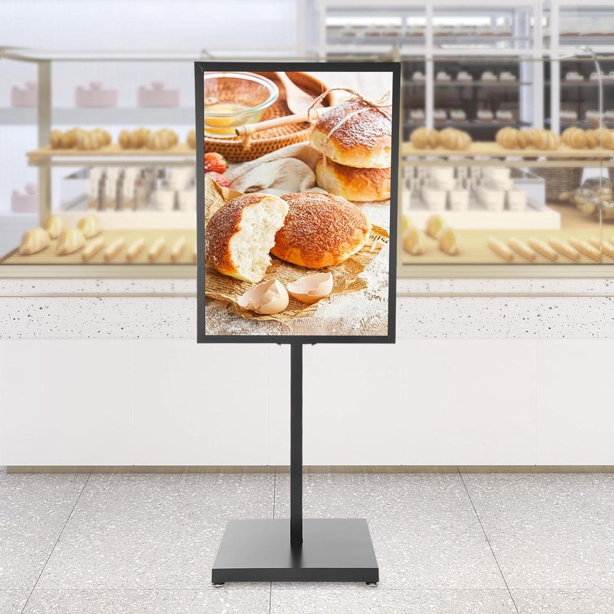 Reclame Stand - Poster Frame - Informatie Tonen - Verdikte Stabiele Basis - A1 Formaat - Zwart