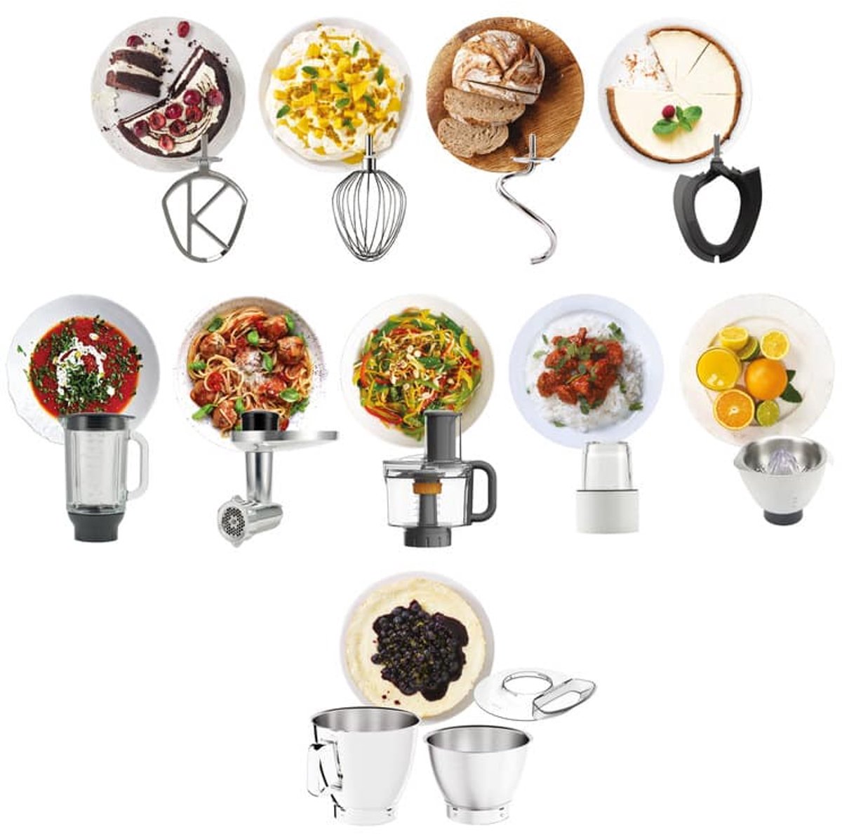 Kenwood KVL85.704SI keukenmachine - 1200W - met Ingebouwde weegschaal - 5+7L kom - Veel meegeleverde accessoires: blender, foodprocessor, citruspers, hakmolen, vleesmolen, spatel - Zilver thumbnail 3