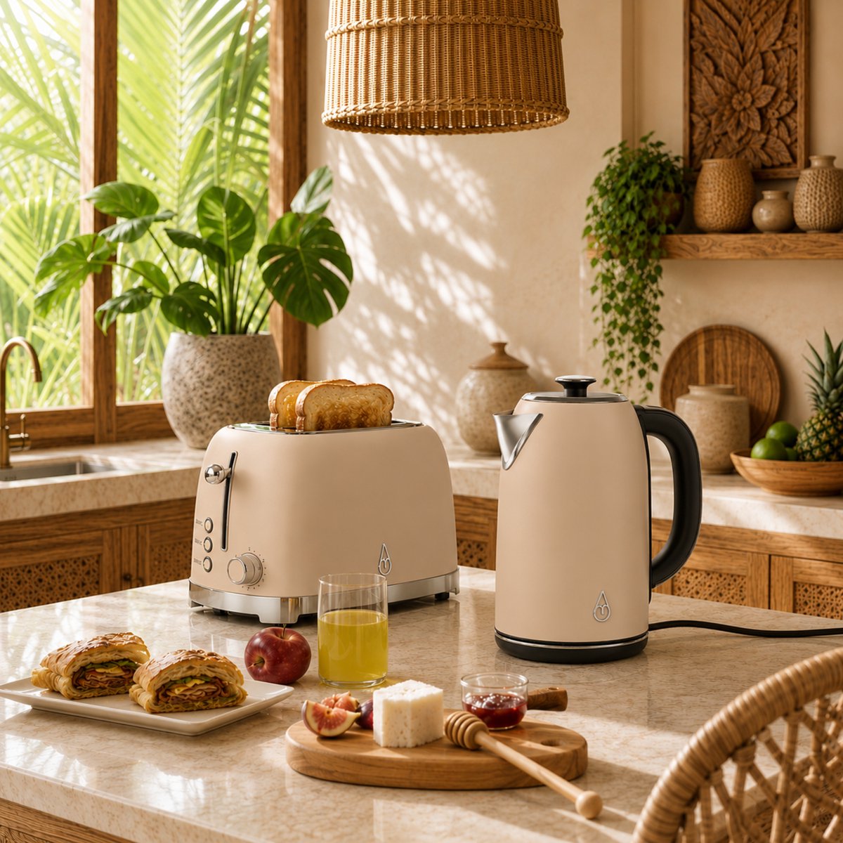 Motivai Waterkoker met Warmhoudfunctie & Temperatuurregeling – 1.7L – 2200W – BPA-vrij & PHAS-vrij RVS – Retro – Matte Beige — afbeelding 6