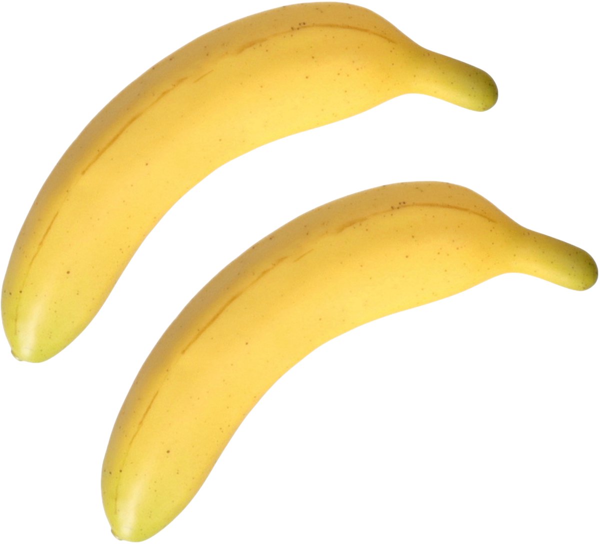 Bellatio Design kunstfruit banaan - set 2x - deco food - real touch - 20 cm Geel